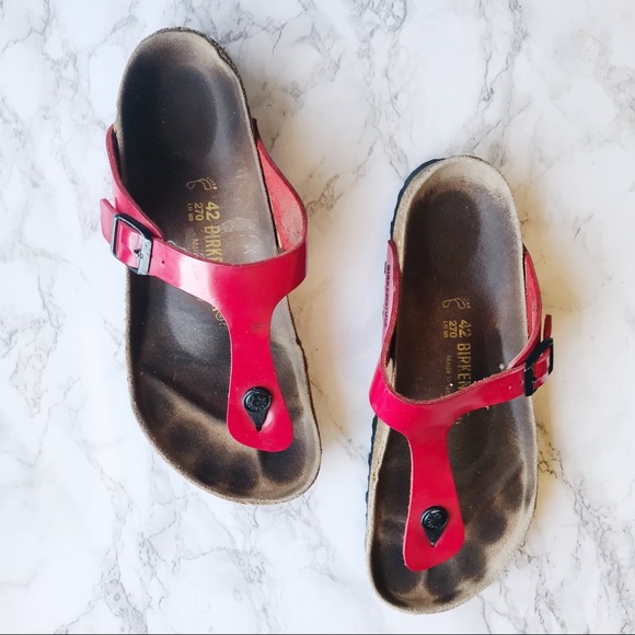 Birkenstock Other - Red Birkenstock sandals T strap.